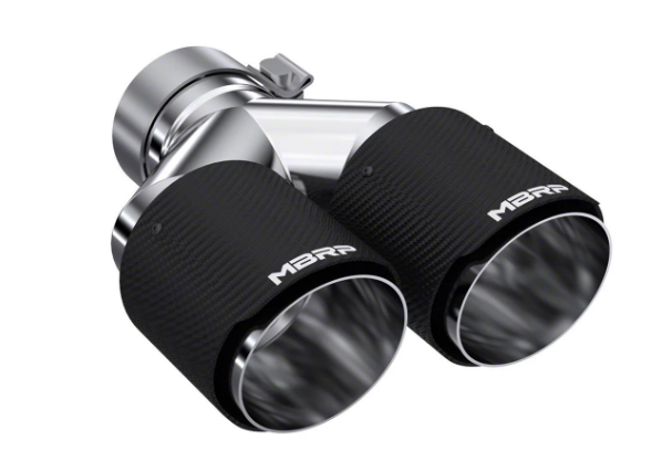 MBRP Tahoe 4-Inch Dual Exhaust Tip; Carbon Fiber