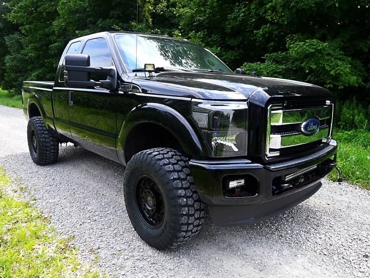 Lifted F-250 SD Black Rhino Arsenal Textured Matte Black 8-Lug Wheel