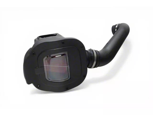 Roush enclosed cold air intake system for a Ford F-150, featuring a high-flow air filter, sealed air box with a clear inspection window, and molded intake tube designed to improve airflow and engine performance.