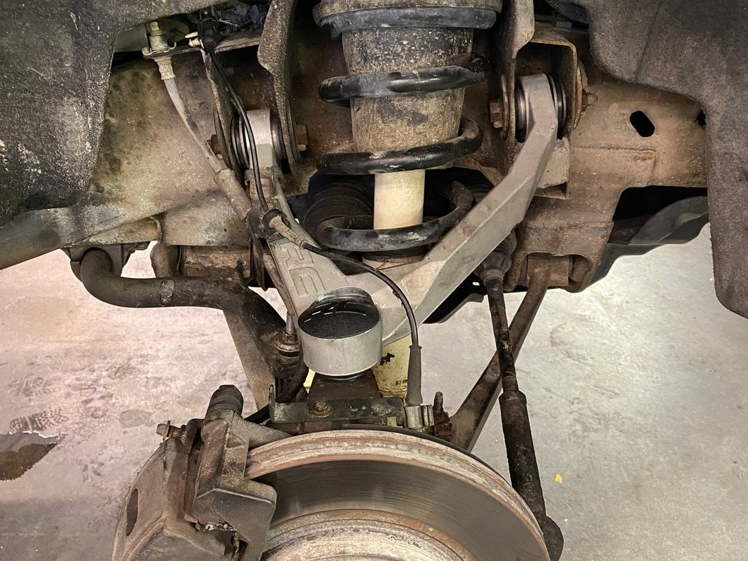 Truck suspension system close-up