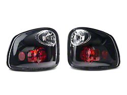 Euro Tail Lights; Black Housing; Clear Lens (97-00 F-150 Flareside)