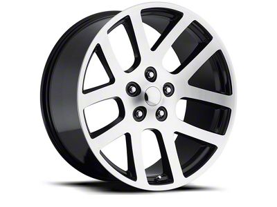 SRT-10 Style Gloss Black Machined 5-Lug Wheel; 20x9; 25mm Offset (02-08 RAM 1500, Excluding Mega Cab)