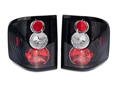 Euro Style Tail Lights; Black Housing; Clear Lens (04-09 F-150 Flareside)
