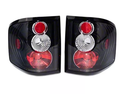Euro Style Tail Lights; Black Housing; Clear Lens (04-09 F-150 Flareside)