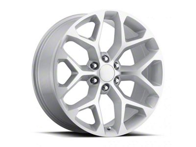 2014 Snowflake Replica Silver Gloss 6-Lug Wheel; 24x10; 24mm Offset (07-13 Sierra 1500)