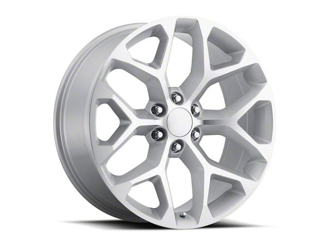 Chevy Snowflake Replica Silver Machined 6-Lug Wheel; 20x9; 27mm Offset (07-13 Sierra 1500)
