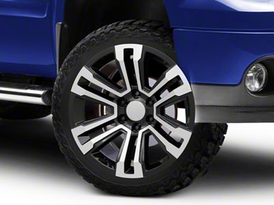 CV44 Gloss Black Machined 6-Lug Wheel; 22x9; 24mm Offset (07-13 Sierra 1500)