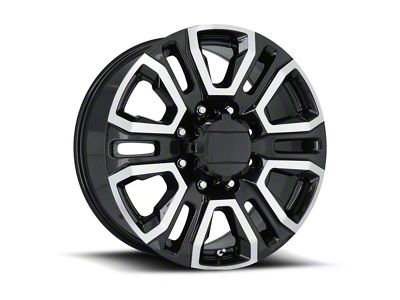 Denali 2500 Replica Black Machine Face 8-Lug Wheel; 20x8.5; 47mm Offset (11-14 Sierra 2500 HD)