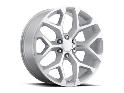 Chevy Snowflake Replica Silver Machined 6-Lug Wheel; 20x9; 27mm Offset (07-13 Silverado 1500)