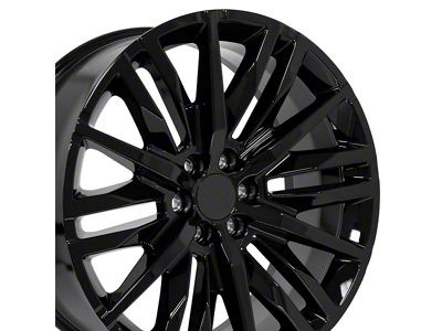CV33 Gloss Black 6-Lug Wheel; 24x10; 28mm Offset (07-13 Silverado 1500)
