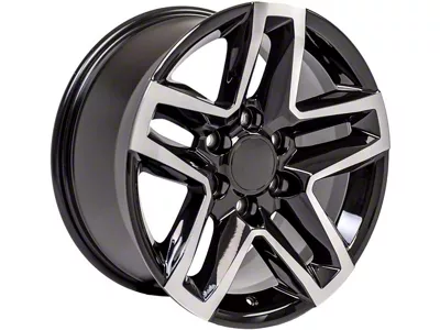 CV34 Gloss Black Machined 6-Lug Wheel; 18x8.5; 26mm Offset (07-13 Silverado 1500)