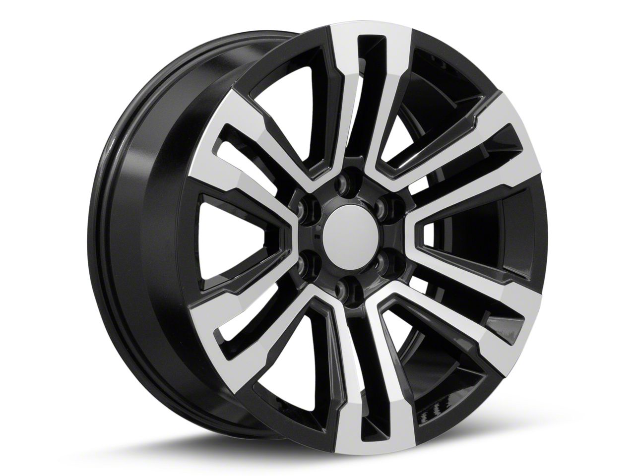 Silverado 1500 CV44 Gloss Black Machined 6-Lug Wheel; 22x9; 24mm