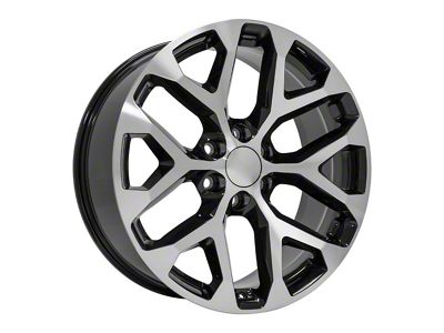 CV98B Black Machined 6-Lug Wheel; 22x9; 24mm Offset (07-13 Silverado 1500)