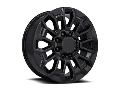 High Country Style Gloss Black 8-Lug Wheel; 22x8.5; 44mm Offset (11-14 Silverado 3500 HD SRW)