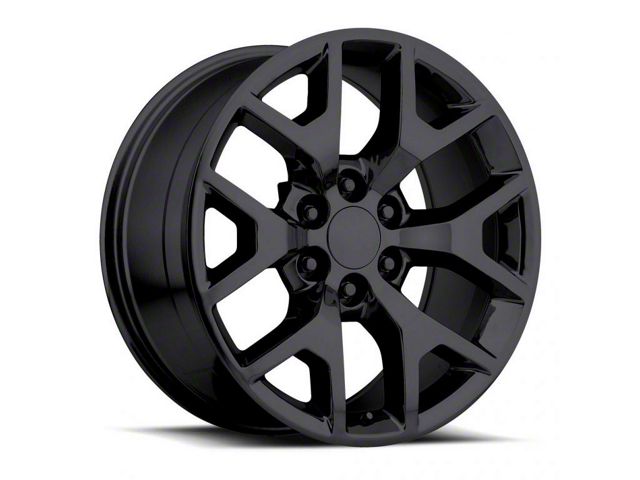 2014 Sierra Replica Gloss Black 6-Lug Wheel; 22x9; 31mm Offset (07-14 Tahoe)