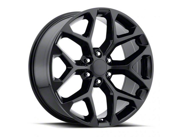Chevy Snowflake Replica Gloss Black 6-Lug Wheel; 22x9; 31mm Offset (07-14 Tahoe)