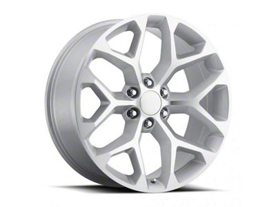 Chevy Snowflake Replica Silver Machined 6-Lug Wheel; 20x9; 27mm Offset (07-14 Tahoe)