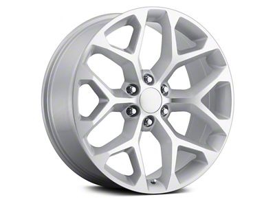 Chevy Snowflake Replica Silver Machined 6-Lug Wheel; 22x9; 24mm Offset (07-14 Tahoe)