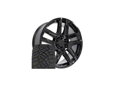 CV63 Gloss Black 6-Lug Wheel; 22x9; 28mm Offset (07-14 Tahoe)