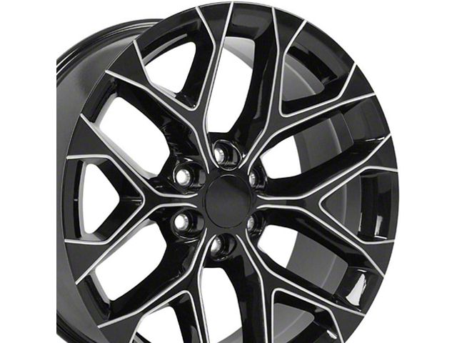 CV98B Black Milled 6-Lug Wheel; 22x9; 24mm Offset (07-14 Tahoe)