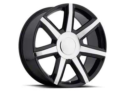 Escalade Luxury Replica Gloss Black With Chrome Inserts 6-Lug Wheel; 24x10; 31mm Offset (07-14 Tahoe)