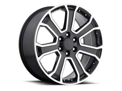 Escalade Replica Gloss Black Machine Face 6-Lug Wheel; 24x10; 31mm Offset (07-14 Tahoe)