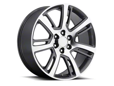 Escalade Replica Grey Machine Face 6-Lug Wheel; 24x10; 31mm Offset (07-14 Tahoe)