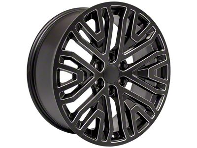 Next Gen Sierra Style Black Milled 6-Lug Wheel; 22x9; 28mm Offset (07-14 Tahoe)