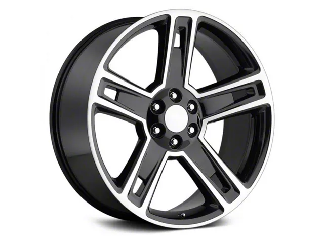 Silverado Replica Gloss Black Machined 6-Lug Wheel; 22x9; 24mm Offset (07-14 Tahoe)