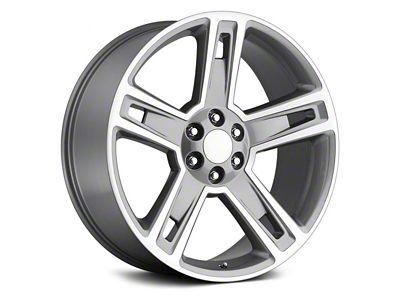 Silverado Replica Gray Machined 6-Lug Wheel; 22x9; 24mm Offset (07-14 Tahoe)