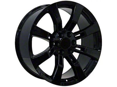 CA82 Gloss Black 6-Lug Wheel; 22x9; 31mm Offset (07-14 Yukon)