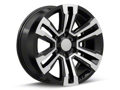 CV44 Gloss Black Machined 6-Lug Wheel; 20x9; 24mm Offset (07-14 Yukon)