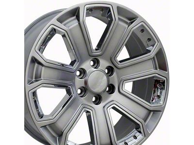 CV93B Hyper Black with Chrome Insert 6-Lug Wheel; 22x9; 31mm Offset (07-14 Yukon)
