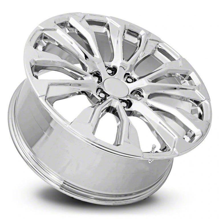 Yukon Denali 12-Spoke Replica Chrome 6-Lug Wheel; 22x9; 28mm