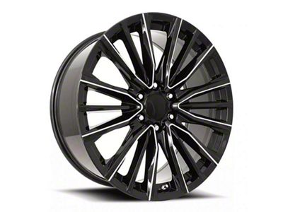 Escalade Platinum V Replica Gloss Black Balled Milled 6-Lug Wheel; 24x10; 31mm Offset (07-14 Yukon)