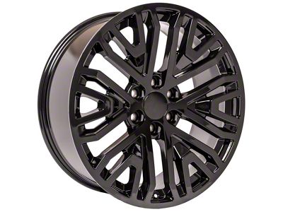Next Gen Sierra Style Black 6-Lug Wheel; 22x9; 28mm Offset (07-14 Yukon)