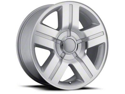 Texas Silverado Replica Silver Machined 6-Lug Wheel; 22x9; 31mm Offset (07-14 Yukon)