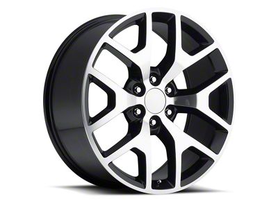 2014 Sierra Replica Gloss Black Machined 6-Lug Wheel; 20x9; 27mm Offset (14-18 Sierra 1500)