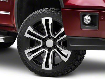 CV44 Gloss Black Machined 6-Lug Wheel; 22x9; 24mm Offset (14-18 Sierra 1500)