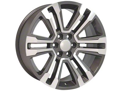 CV44 Hyper Machined 6-Lug Wheel; 22x9; 24mm Offset (14-18 Sierra 1500)