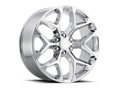 Chevy Snowflake Replica Chrome 6-Lug Wheel; 20x9; 27mm Offset (14-18 Silverado 1500)