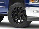 Chevy Snowflake Replica Gloss Black 6-Lug Wheel; 22x9; 31mm Offset (14-18 Silverado 1500)