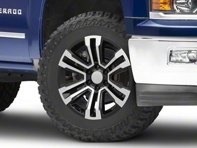 CV44 Gloss Black Machined 6-Lug Wheel; 20x9; 24mm Offset (14-18 Silverado 1500)