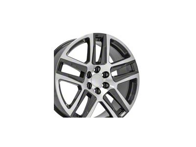 CV63 Gunmetal Machined 6-Lug Wheel; 22x9; 28mm Offset (14-18 Silverado 1500)
