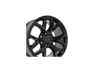 CV66 Gloss Black 6-Lug Wheel; 22x9; 28mm Offset (14-18 Silverado 1500)