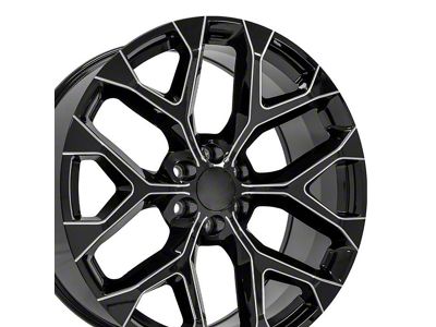 CV98B Black Milled 6-Lug Wheel; 24x10; 24mm Offset (14-18 Silverado 1500)