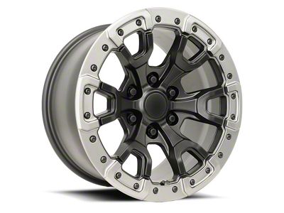 Raptor Replica Satin Black with Gray Ring 6-Lug Wheel; 17x9; 18mm Offset (15-20 F-150)