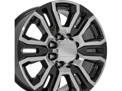 CV70B Black Machined 8-Lug Wheel; 20x8.5; 47mm Offset (15-19 Sierra 2500 HD)