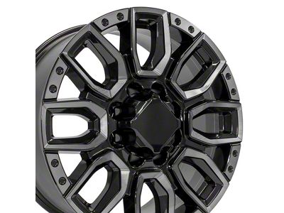 CV97B Black Milled 8-Lug Wheel; 20x8.5; 47mm Offset (15-19 Silverado 2500 HD)