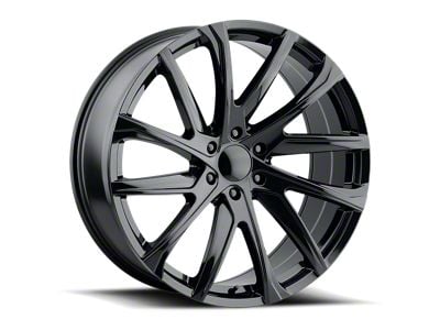 2024 Denali Style Gloss Black 6-Lug Wheel; 22x9; 28mm Offset (15-20 Tahoe)